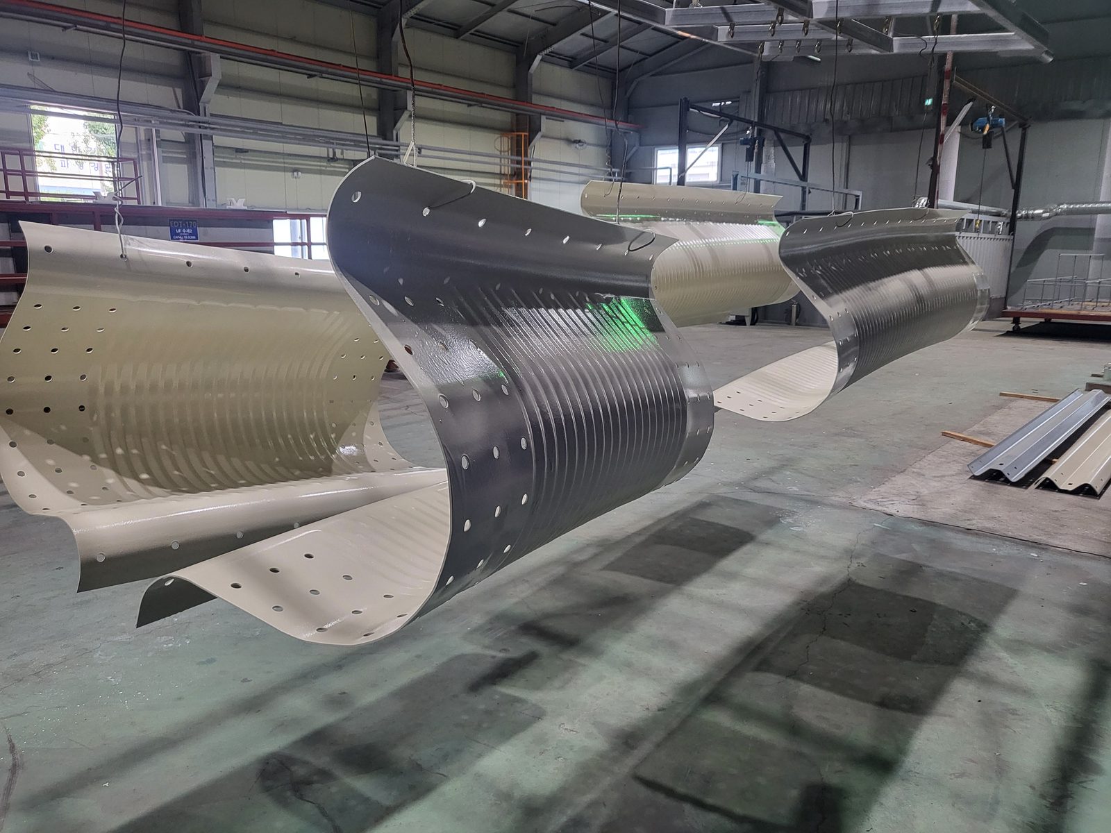 Wonder Arch Panels after NET-certified electrodeposition coating at the Rexsteel Haman factory
